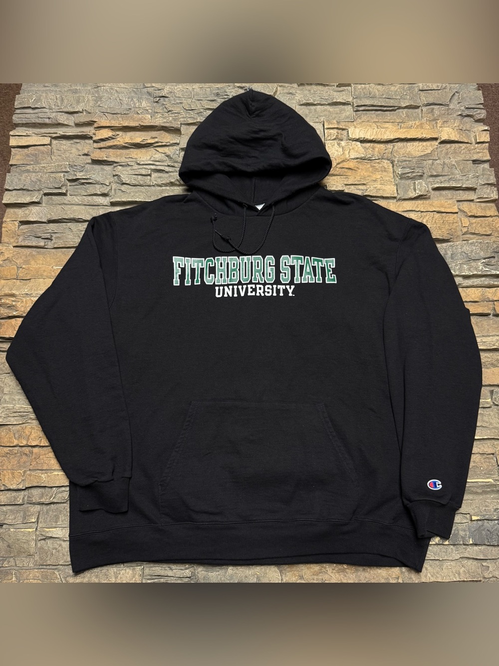 Fitchburg State University Hoodie Sweatshirt Mens 2XL Black Champion College